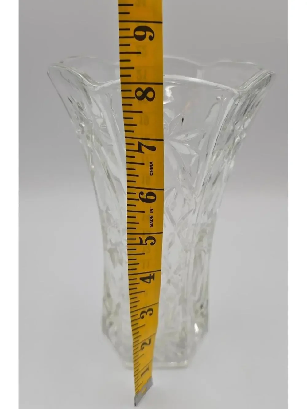 Vintage Anchor Hocking Early American Prescut Star/Star of David Clear Vase